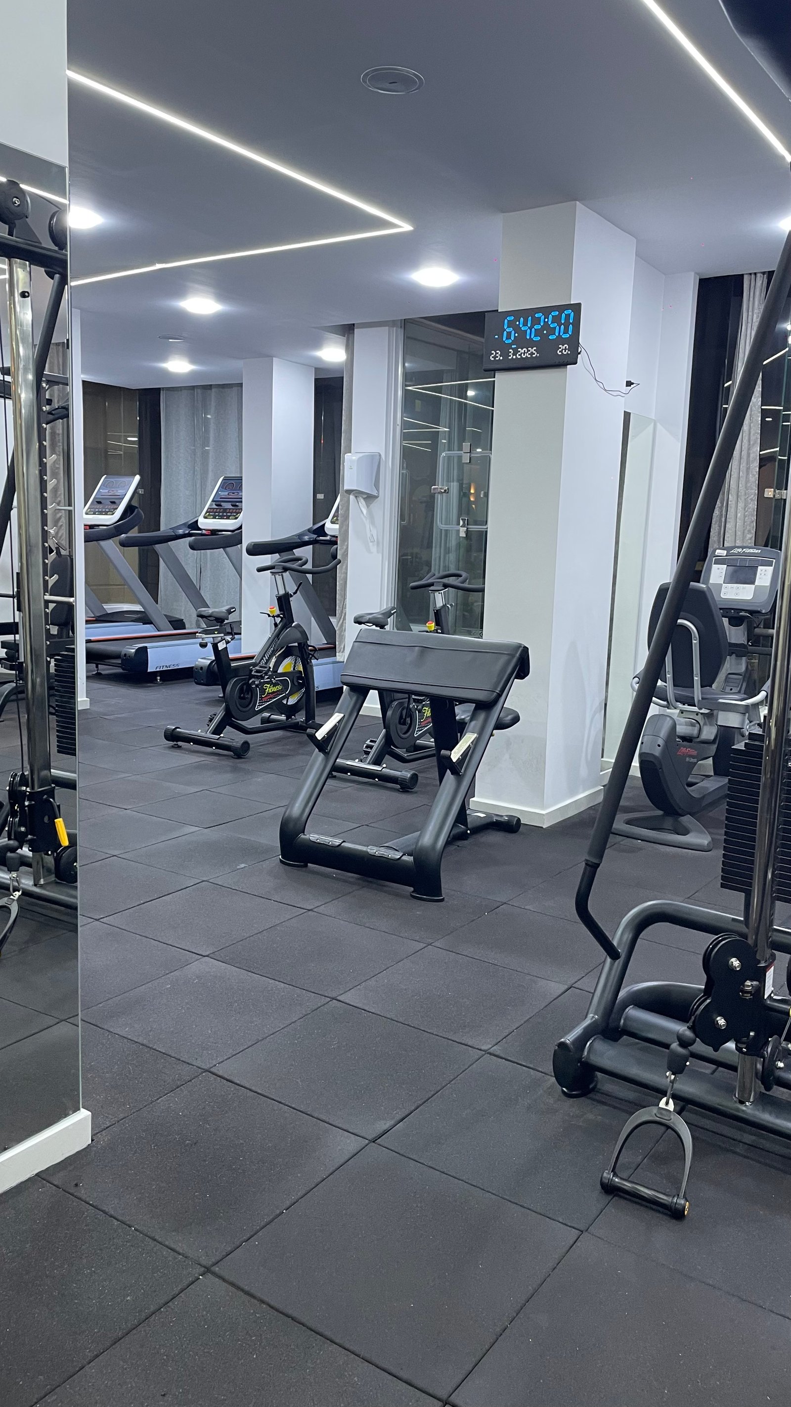 Cardio equipment at Fitness World & Spa